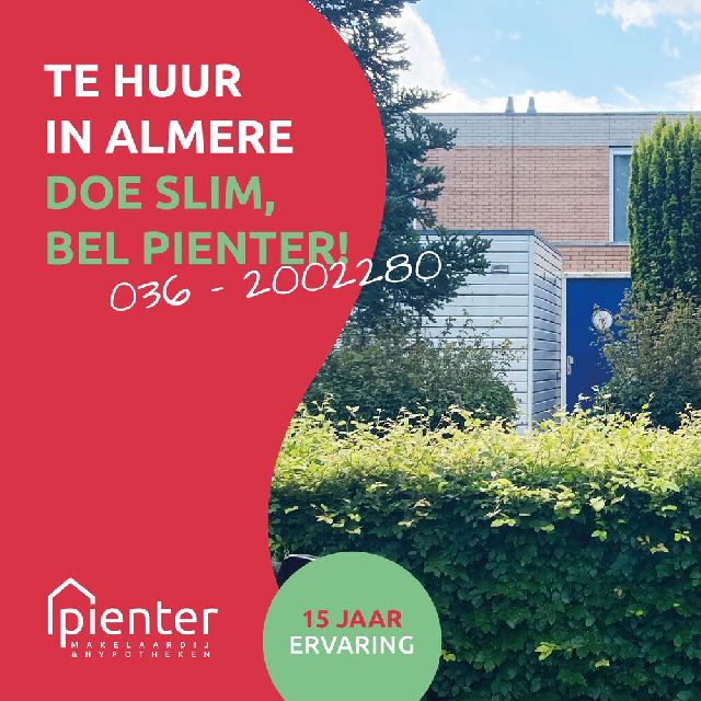 Eengezinswoning, tussenwoning (patiowoning) te huur in Almere